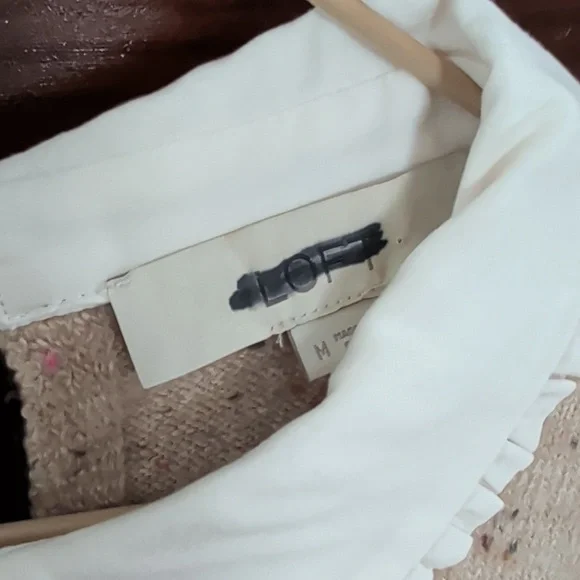 Neutral Marled Sweater Peter Pan Collar and Layered Shirt Hemline - Picture 2 of 12